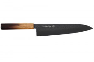 Couteau de chef japonais 24cm Sakai Takayuki Kurokage manche en chêne brûlé