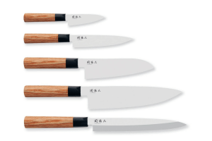 Gamme de 5 couteaux japonais KAI Seki Magoroku Redwood