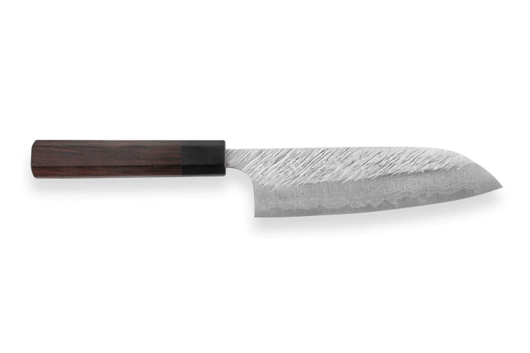 Couteau santoku japonais artisanal Yu Kurosaki Fujin 16,5cm VG10 Damascus 33 couches