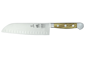 Couteau santoku alvéolé Güde Alpha Olive 18cm en acier forgé
