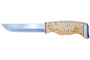 Couteau Arctic Legend Bear Knife AL866 artisanal lame 14,5cm manche en bouleau frisé + étui en cuir