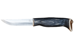 Couteau Arctic Legend Hobby Knife AL927 artisanal lame 9,5cm manche en bois teinté noir + étui en cuir