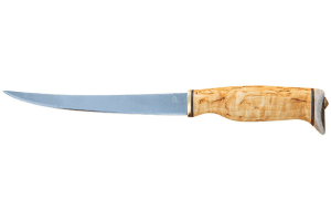 Couteau Arctic Legend Fillet Knife AL023 artisanal lame 16cm manche en bouleau frisé + étui en cuir