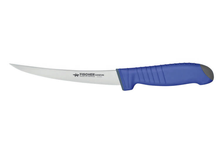 Couteau à désosser semi-flexible 17cm Fischer SANDVIK manche ultra confort 