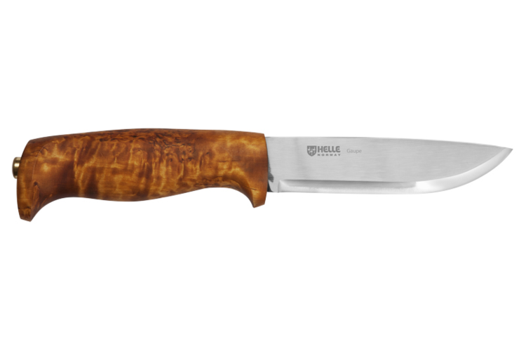 Couteau Helle Gaupe H310 lame en acier inox 10,7cm manche en bois de bouleau + &eacute;tui en cuir
