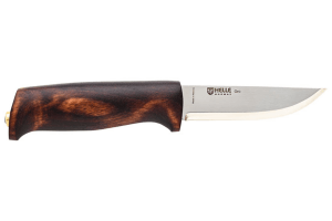 Couteau Helle Gro H200007 lame en acier inox 9,3cm manche en bois de bouleau + étui en cuir