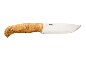 Couteau Helle Nord H670 lame en acier 14,7cm manche en bouleau frisé + étui en cuir