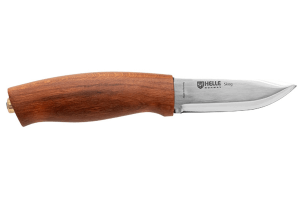 Couteau Helle Skog H083 lame en inox 7,6cm manche en bois de noyer + étui en cuir