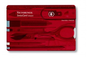 Carte SwissCard Victorinox 7 pièces rouge