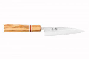 Couteau universel 13,5cm japonais artisanal Yuzo SLD olivier et sequoia