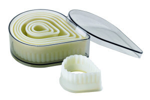 Set 8 découpoirs professionnels polyglass forme goutte cannelée