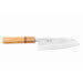 Couteau santoku 16,5cm japonais artisanal Yuzo SLD olivier et sequoia