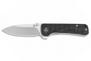 Couteau pliant QSP Hawk 131C manche en fibre de carbone motif damassé 10,5cm