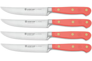 Set de 4 couteaux à steak Wusthof Classic Colour Coral Peach forgés lame 12cm