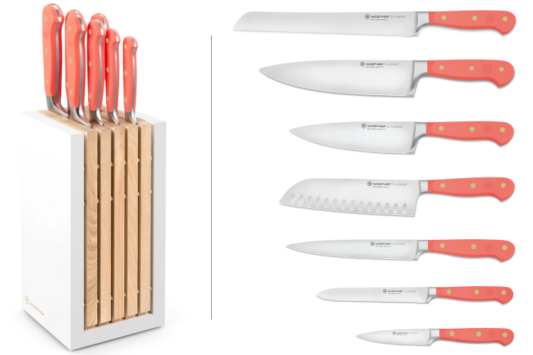 Bloc de 7 couteaux Wusthof Classic Colour Coral Peach forg&eacute;s