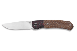 Couteau pliant QSP Gannet 137B manche en fibre de carbone et micarta noir/marron 11,4cm