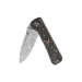 Couteau pliant QSP Hawk 131S acier damas manche en fibre de carbone et cuivre 10,5cm