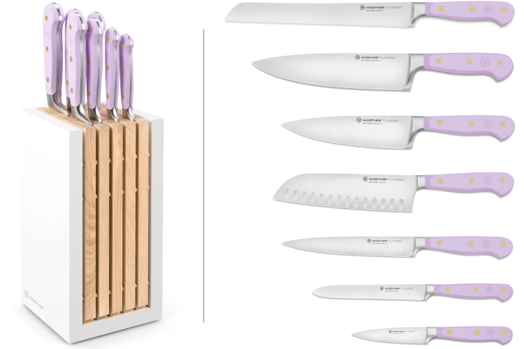Bloc de 7 couteaux Wusthof Classic Colour Purple Yam forg&eacute;s