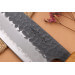 Couteau santoku 16,5cm japonais artisanal Yuzo Black AS chêne brulé