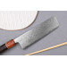 Couteau nakiri 16,5cm japonais artisanal Toshihiro Wakui Aogami 2 damas laminé