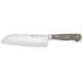 Couteau santoku Wusthof Classic Colour Velvet Oyster forgé lame alvéolée 17cm