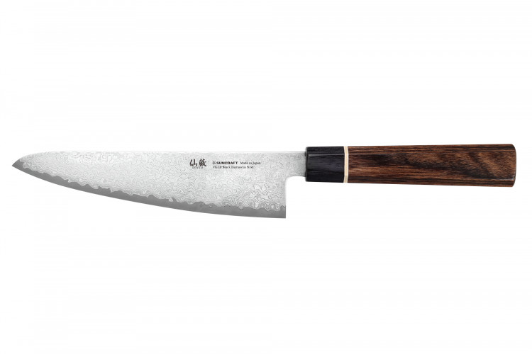 Couteau santoku japonais 14,3cm Suncraft Senzo Black Damas VG10