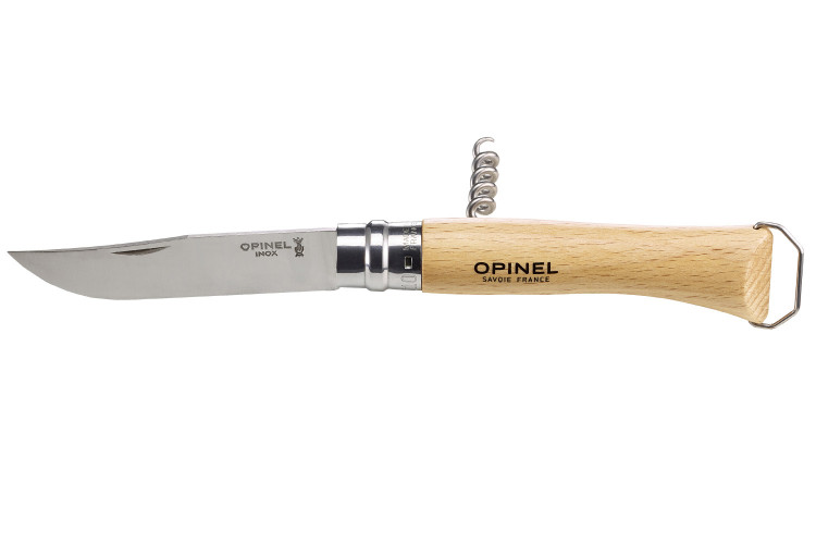Couteau Opinel traditionnel n°10 lame 10cm virole tournante + tire-bouchon  + décapsuleur