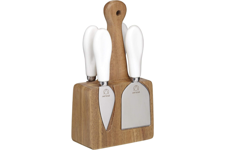 Set d'ustensiles &agrave; fromage Artes&agrave; avec bloc en bois