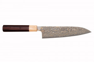 Couteau de chef 18cm japonais artisanal Takeshi Saji VG10 Rainbow