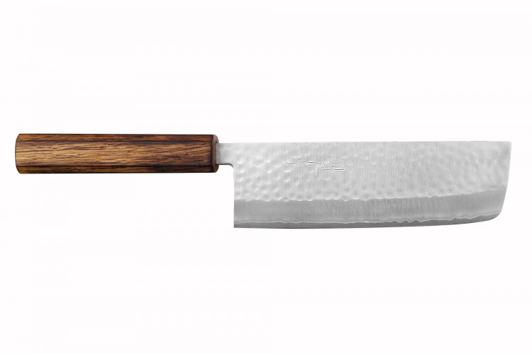 Couteau nakiri 16,5cm japonais artisanal Masutani martelé manche en chêne