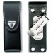 Etui cuir noir + clip pivotant Victorinox pour couteaux suisses 9,1cm - 15 à 23 pièces