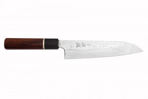 Couteau santoku 19,5cm japonais artisanal Sukenari SG2 damas