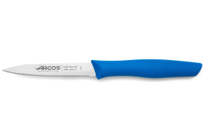 Couteau d'office Arcos Nova lame dentée en acier Nitrum manche bleu 10cm