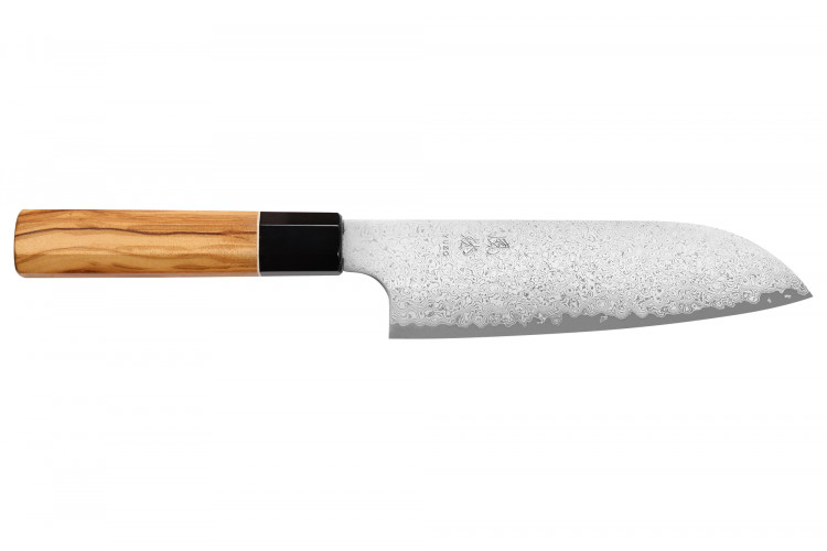 Couteau santoku 16,5cm japonais artisanal Yuzo Damas VG10