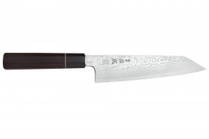 Couteau kiritsuke 21cm japonais artisanal Sukenari ZDP-189 damas manche en ébène