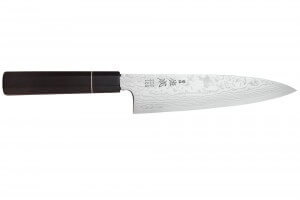 Couteau de chef 21cm japonais artisanal Sukenari ZDP-189 damas manche en ébène