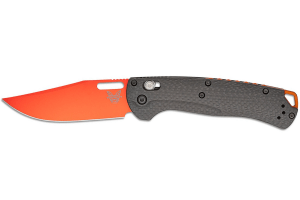 Couteau pliant Benchmade Taggedout 15535OR-01 lame orange manche fibre de carbone noir 11,7cm