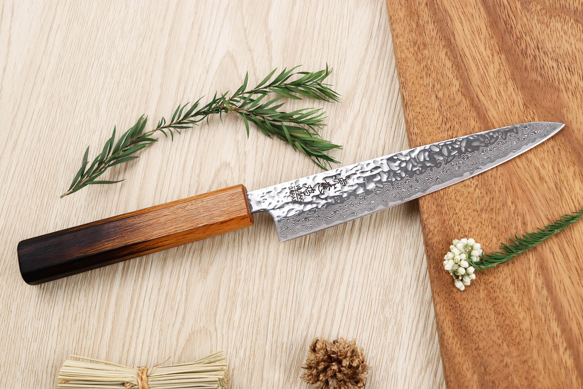 Couteau de chef japonais Wusaki Yaketa AUS10 damas 21cm