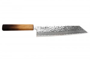 Couteau de chef kiritsuke 21cm japonais artisanal Wusaki Yaketa AUS10 damas