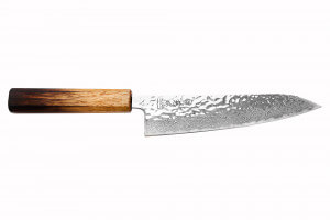 Couteau de chef japonais artisanal Wusaki Yaketa AUS10 damas 18cm