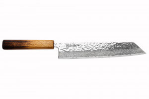 Couteau de chef kiritsuke 24cm japonais artisanal Wusaki Yaketa AUS10 damas