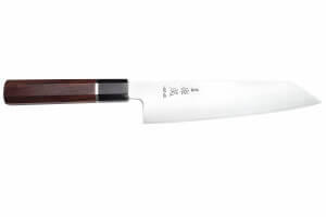 Couteau de chef kiritsuke 21cm japonais artisanal Sukenari HAP40 San Maï manche en bois de rose