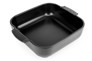 Plat four carré Peugeot Appolia en céramique noire satinée 28x23,7x7,2cm