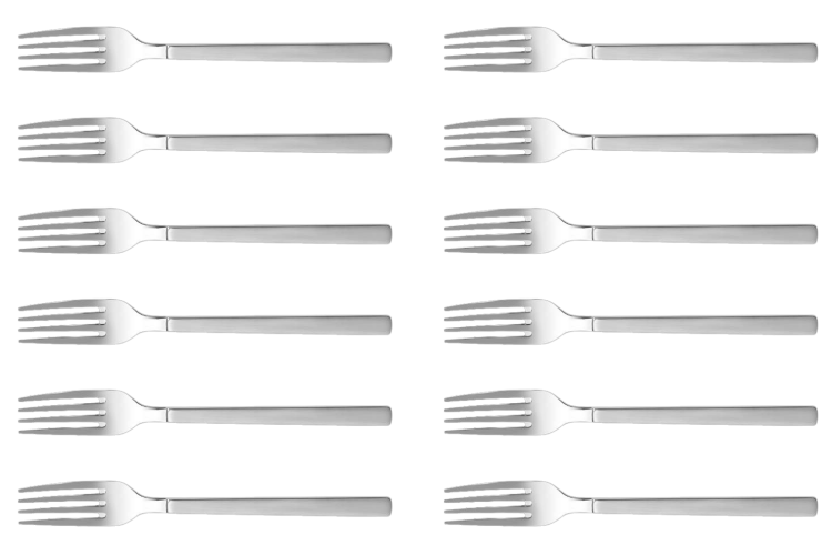 Set de 12 fourchettes &agrave; dessert Comas Oak en acier inoxydable 16cm