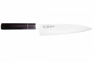 Couteau de chef 24cm japonais artisanal Sukenari ZDP-189 San Maï manche en ébène