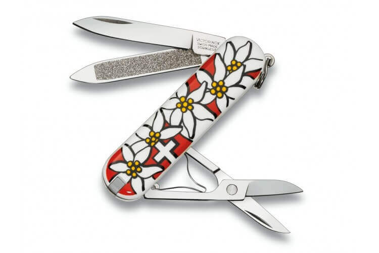 COUTEAU SUISSE VICTORINOX CLASSIC 7 OUTILS MODELE AU CHOIX ROUGE ROSE EDELWEISS 