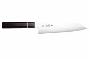 Couteau kiritsuke 24cm japonais artisanal Sukenari ZDP-189 San Maï manche en ébène