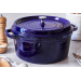 Cocotte Staub ronde en fonte émaillée bleu intense