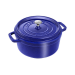 Cocotte Staub ronde en fonte émaillée bleu intense