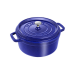 Cocotte Staub ronde en fonte émaillée bleu intense